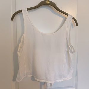 Lululemon white tie back cropped tank top sz 4, LIKE NEW
